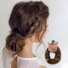 Unique Bargains Christmas Hair Hair Ties Cartoon Elk for Christmas Brown 1 Pc - 2 of 4