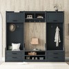 PAGED Freestanding Coat Racks with Bench and Shoe Storage,Hall Tree with 7 Hooks and Drawer and Cabinet,Entryway Furniture for Hanging Clothes - 2 of 4