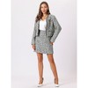 Hobemty Women's Plaid Tweed Outfits Short Blazer Jacket and Skirt 2 Pcs Suit Sets - 2 of 4