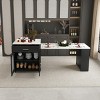 80" Expandable Kitchen Island Dining Table with Power Outlet,Storage Drawers and Cabinet,Modern Mobile Design-Baofuwish - 2 of 4
