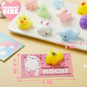 Joyfy 28 Packs Squishy Toy Gift Cards for Kids | Kawaii Mochi Stress Relief Fidget Toys with Cards - 1 of 4