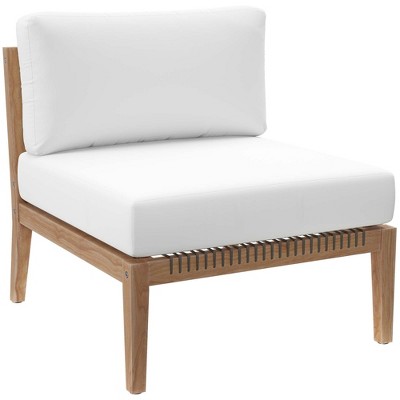 Modway Clearwater Outdoor Patio Teak Wood Armless Chair