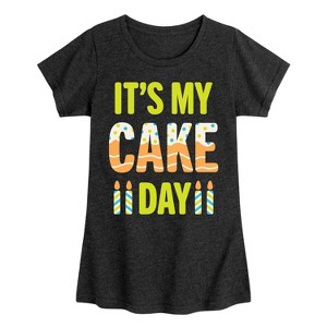 Girls' - Instant Message - Its My Cake Day Fitted Short Sleeve Graphic T-Shirt - 1 of 4
