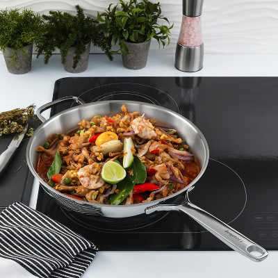 Helix Recycled Stainless Steel 12" Wok Pan with Satin Finish