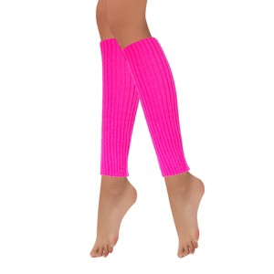 Wrapables 80's Style Neon Fluorescent Ribbed Leg Warmers, Hot Pink - 1 of 4