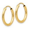 Black Bow Jewelry 2mm x 18mm 14k Yellow Gold Polished Round Endless Hoop Earrings - 2 of 4