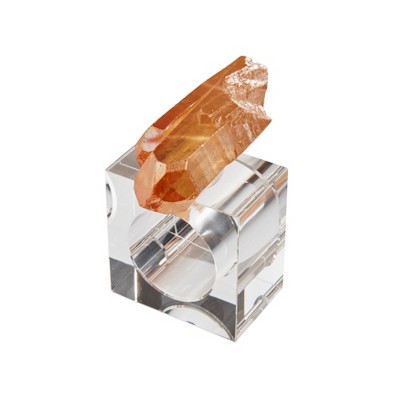 Saro Lifestyle Luxe Quartz Napkin Ring (Set of 4), Brown