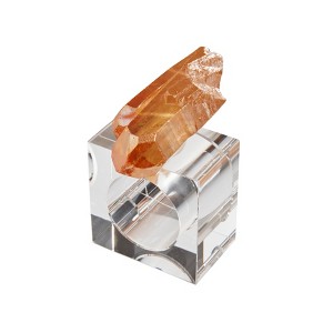 Saro Lifestyle Luxe Quartz Napkin Ring (Set of 4), Brown - 1 of 3