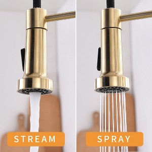 GreenEver Touchless Kitchen Faucet,Hands Free Automatic Smart Kitchen Faucet Brushed Nickel Gold Smart Kitchen Faucet - 1 of 4