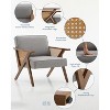 Mid-Century Modern Linen Accent Armchair with Wood Legs - Living Room, Bedroom & Waiting Room - 4 of 4