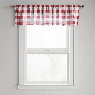 15"x54" Small Check Window Valance Red - Threshold™