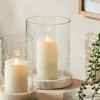 Plum & Post Claire Hurricane Large - Gray/White Marble Candle Holder - 4 of 4