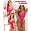 Clotth Women's Deep V Lace Teddy Bodysuit - Exquisite One Piece Lingerie, Babydoll Teddy Underwear - 4 of 4