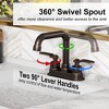 CASAINC Deck Mounted 3-Hole Double Handle Bathroom Faucet with Pop-Up Drain - 3 of 4
