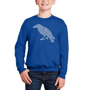 LA Pop Art Edgar Allen Poe'S The Raven - Boy's Word Art Crewneck Sweatshirt - 1 of 3