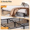 14 Inch Metal Bed Frame Platform Bed Frame No Box Spring Needed, Sturdy Heavy Duty Bed Frame, Easy Assembly, Under Bed Storage - Black - 3 of 4