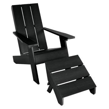 Italica 2pc Modern Adirondack Chair and Folding Ottoman - highwood

