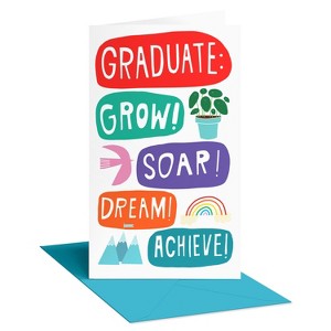 Recycled Paper Greetings Graduation Money Gift Card Holder Grow Soar Dream Achieve - 1 of 3