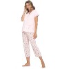 Casual Nights Women's Short Sleeve Floral Capri Pajama Set - 2 of 4