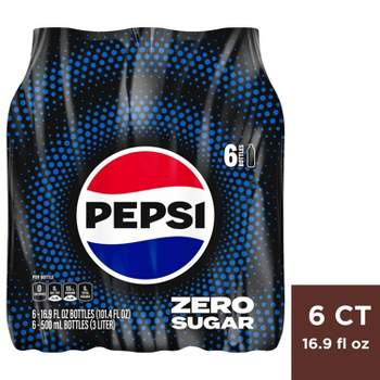Pepsi Zero Sugar Soda - 6pk/16.9 fl oz Bottles