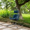Brafab Hanging Egg Chair with Steel Stand and Fluffy Cushion, Lounge Wicker Iron Swing Chairs for Indoor Outdoor Patio Garden - 4 of 4