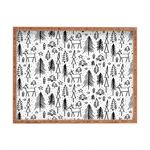 Heather Dutton Winter Wonderland White Rectangular Bamboo Tray - Deny Designs - image 1 of 3