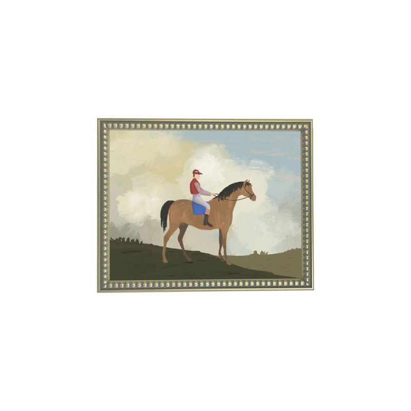 10&#34; x 9&#34; Horse and Rider Antique Wall Art Gold - Petal Lane, 1 of 5