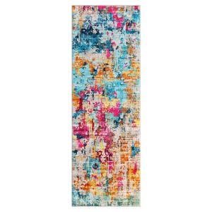 Modern Abstract Runner Rug, Washable Runner Non-Slip Soft Hallway Rug Runner Faux Wool Carpet for Entryway Bedroom Laundry Room, 2'x6', Gray - 1 of 4