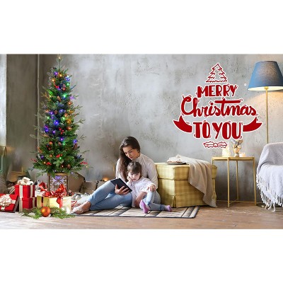 YOOCOZZ 4FT Pre-Lit Green Christmas Tree with Glitter Base, 100 Multicolor LED Lights, Berries&Pine Cones, PE/PVC Full Branches, Festive Light-Up Pot
