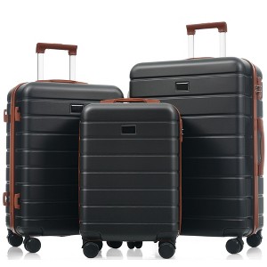 Kumasinova 3 Pcs Premium ABS Luggage Set,Hardshell Luggages with Spinner Wheels&TSA Lock,Airline-Approved Travel Luggage,20/24/28" - 1 of 4