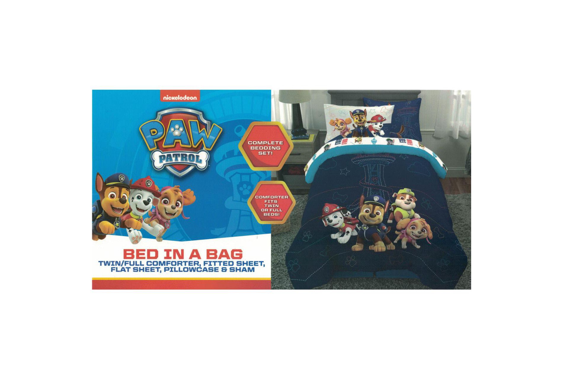 Paw Patrol 5-Piece Twin Bed-in-a-Bag Set with Comforter