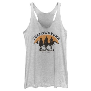 Women's Yellowstone Riders Of Dutton Ranch Silhouette Racerback Tank Top - 1 of 4