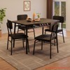 Dining Table Set for 4 with Storage Rack, 5-Piece Kitchen Table and Upholstered Chairs of 4, Wood Tabletop & Heavy-Duty Metel Frame, Dining Room Set - 4 of 4