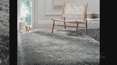 Luxe Red Hand-Tufted Round Shag Area Rug, 8' x 8'