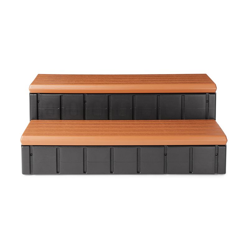 Confer Plastics Leisure Accents Durable Multi-Functional Outdoor Spa and Hot Tub Storage Step with Removable Compartment, Redwood, 3 of 7
