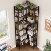Garvee Corner Bookshelf Industrial Corner Bookcase, l Shaped Bookshelf  5 Tier/7 Tier Corner Shelf with Beaded Design and Adjustable Feet - 3 of 4