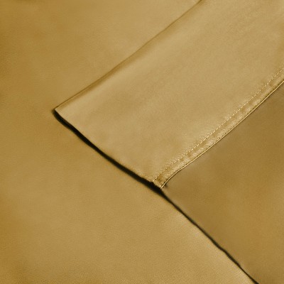 Gold Twin Rayon Bamboo Deep Pocket Sateen Sheet Set