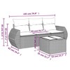 vidaXL 4 Piece Patio Sofa Set with Cushions - Brown and Cream With Table - 3 of 4
