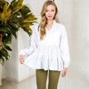 Anna-Kaci Women's Long Sleeve Tiered Babydoll Blouse with V-Neck for Casual Looks - 4 of 4