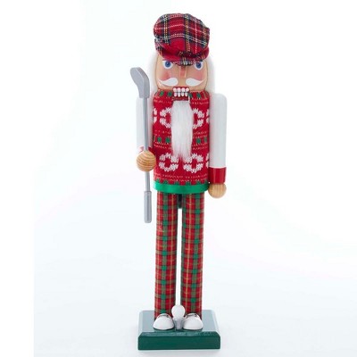 Kurt Adler 15" Red and Green Golfer Nutcracker