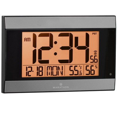 Marathon CL030062WD Slim-Jumbo Atomic Digital Wall Clock