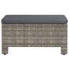 vidaXL Patio Footrest with Cushion Gray Poly Rattan - 4 of 4