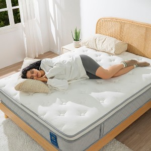 Aghana Digitals Hybrid Mattress with Pocket Coils & Cooling Tech, Medium Firm Euro Top for Motion - 1 of 4