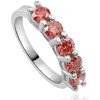 Pompeii3 1Ct TW Five Stone Pink Diamond Wedding Ring Lab Created Band 14k White Gold - 2 of 4