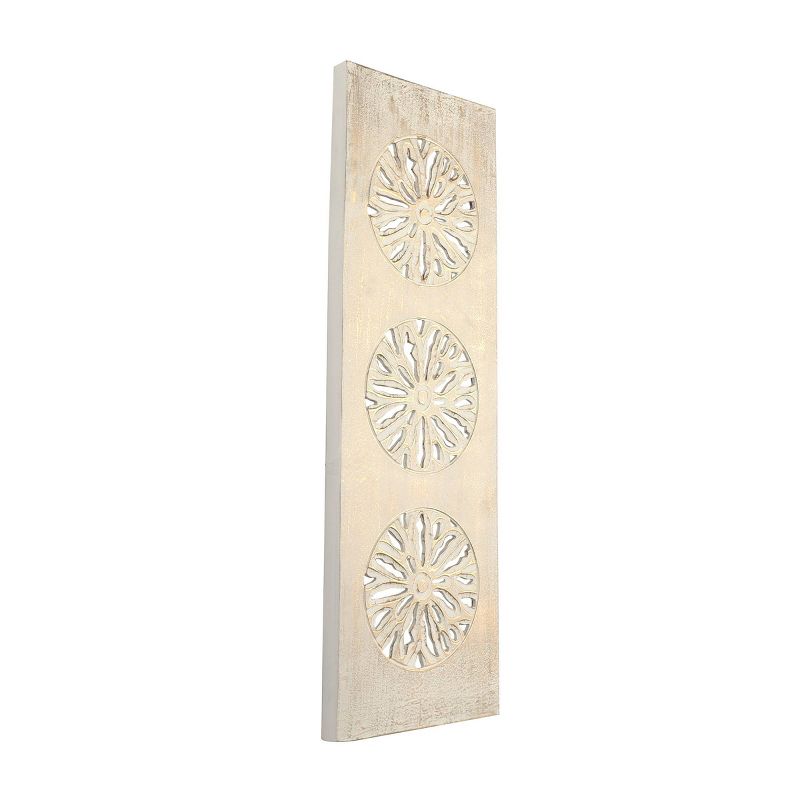 Wood Floral Handmade Carved Intricately Wall Decor - Olivia & May, 3 of 6