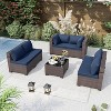 ALAULM 7 Pieces Patio Furniture Set, Rattan Wicker Outdoor Conversation Sets, Furniture Sectional Sofa Set - 2 of 4