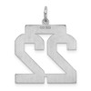 Black Bow Jewelry Sterling Silver, Jersey Collection, Large Number 22 Pendant - 3 of 4