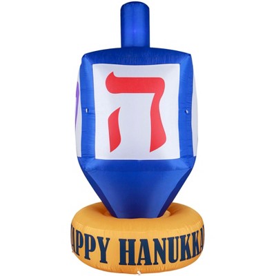 Gardenised Giant Hanukkah Inflatable Dreidel - Yard Decor with Built-in Bulbs, Tie-Down Points, and Powerful Built in Fan
