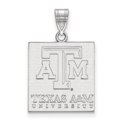 Black Bow Jewelry 14k White Gold Texas A&M Aggies NCAA Large Pendant