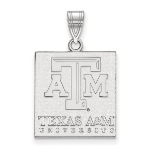 Black Bow Jewelry 14k White Gold Texas A&M Aggies NCAA Large Pendant - 1 of 3